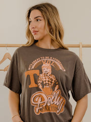 Dolly Parton Great To Be a TN Vol Charcoal Thrifted Distressed Tee