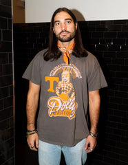 Dolly Parton Great To Be a TN Vol Charcoal Thrifted Distressed Tee