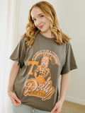 Dolly Parton Great To Be a TN Vol Charcoal Thrifted Distressed Tee