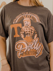 Dolly Parton Great To Be a TN Vol Charcoal Thrifted Distressed Tee