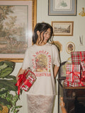 Dolly Parton Holly Dolly Christmas Off White Thrifted Distressed Tee