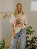 Dolly Parton Holly Dolly Christmas Off White Thrifted Distressed Tee