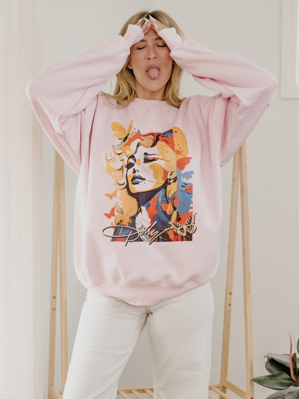 Dolly Parton Mural Pink Sweatshirt