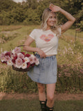 Dolly Parton Pond Off White Micro Cropped Tee