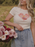 Dolly Parton Pond Off White Micro Cropped Tee