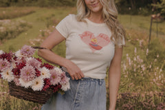 Dolly Parton Pond Off White Micro Cropped Tee