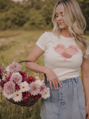 Dolly Parton Pond Off White Micro Cropped Tee