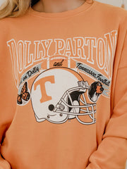 Dolly Parton Raised on Dolly & Tennessee Football Orange Hi-Dive Oversized Crew Sweatshirt