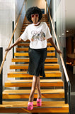 Dolly Parton Rose Record Off White Cropped Tee