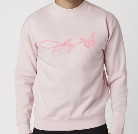 Dolly Parton Signature Script Light Pink Heritage Sweatshirt