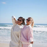 Baby Yellow and White Big Striped Mockneck Sweatshirt