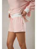 Mid Rise Stripe Shorts Peach-Cream