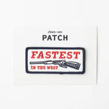 Fastest in the West Embroidered Iron On Patch