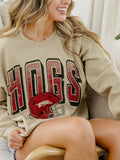 Hogs Helmet Fade Sand Thrifted Sweatshirt