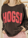 Hogs Mono Puff Ink Charcoal Oversized Crew Hi-Dive Sweatshirt