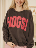 Hogs Mono Puff Ink Charcoal Oversized Crew Hi-Dive Sweatshirt