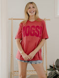 Hogs Mono Puff Ink Red Heavyweight Tee