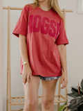Hogs Mono Puff Ink Red Heavyweight Tee