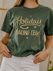 Holiday Baking Team 25 Washed Pine Green Heavyweight Tee
