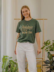 Holiday Baking Team 25 Washed Pine Green Heavyweight Tee
