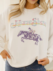 Horse Show White Sweatshirt
