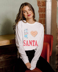 Christmas I Heart Santa White LS Tee