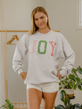 Joy Quilted Puff Ink Ash Gray Sweatshirt