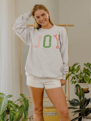 Joy Quilted Puff Ink Ash Gray Sweatshirt