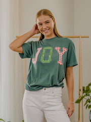 Joy Quilted Puff Ink Green CC Tee
