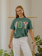 Joy Quilted Puff Ink Green CC Tee