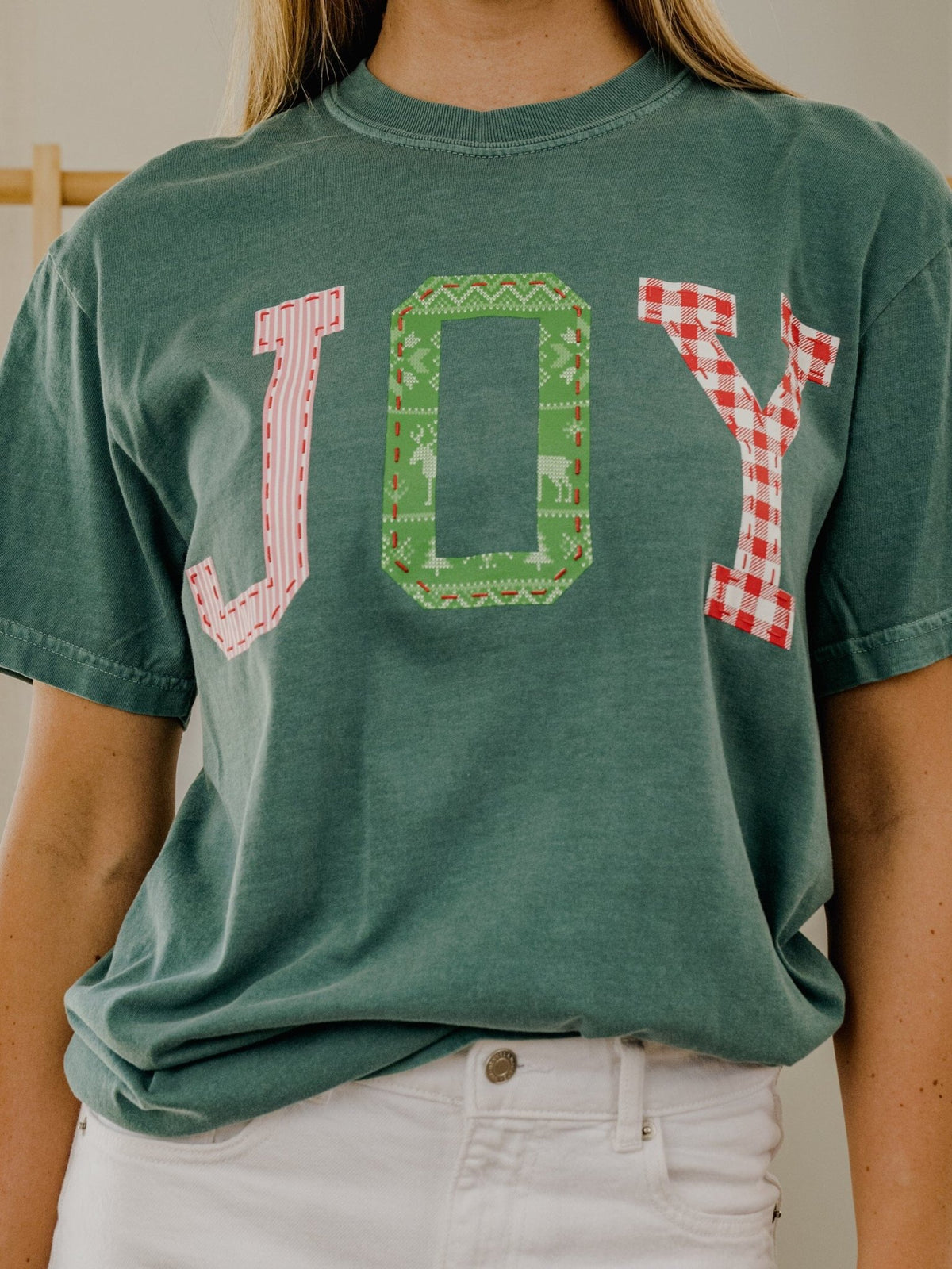 Joy Quilted Puff Ink Green CC Tee