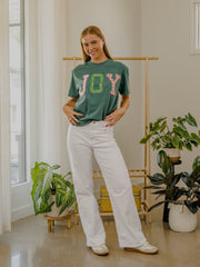 Joy Quilted Puff Ink Green CC Tee