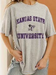 KSU Wildcats Vintage Sport Ash Gray Thrifted Tee