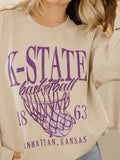 KSU Wildcats Big Basketball Sand Thrifted Sweatshirt