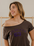 KSU Wildcats College Arch Black Off Shoulder Tee