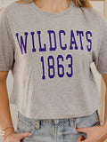 KSU Wildcats College Block Puff Ink Gray Cropped Tee