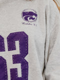 KSU Wildcats Crest Stamp Ash Gray Thrifted Sweatshirt