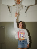 KU Jayhawks Courtside Basketball Ash Gray Thrifted Sweatshirt