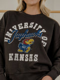 KU Jayhawks Draft Smoke Oversized Crew Hi-Dive Sweatshirt