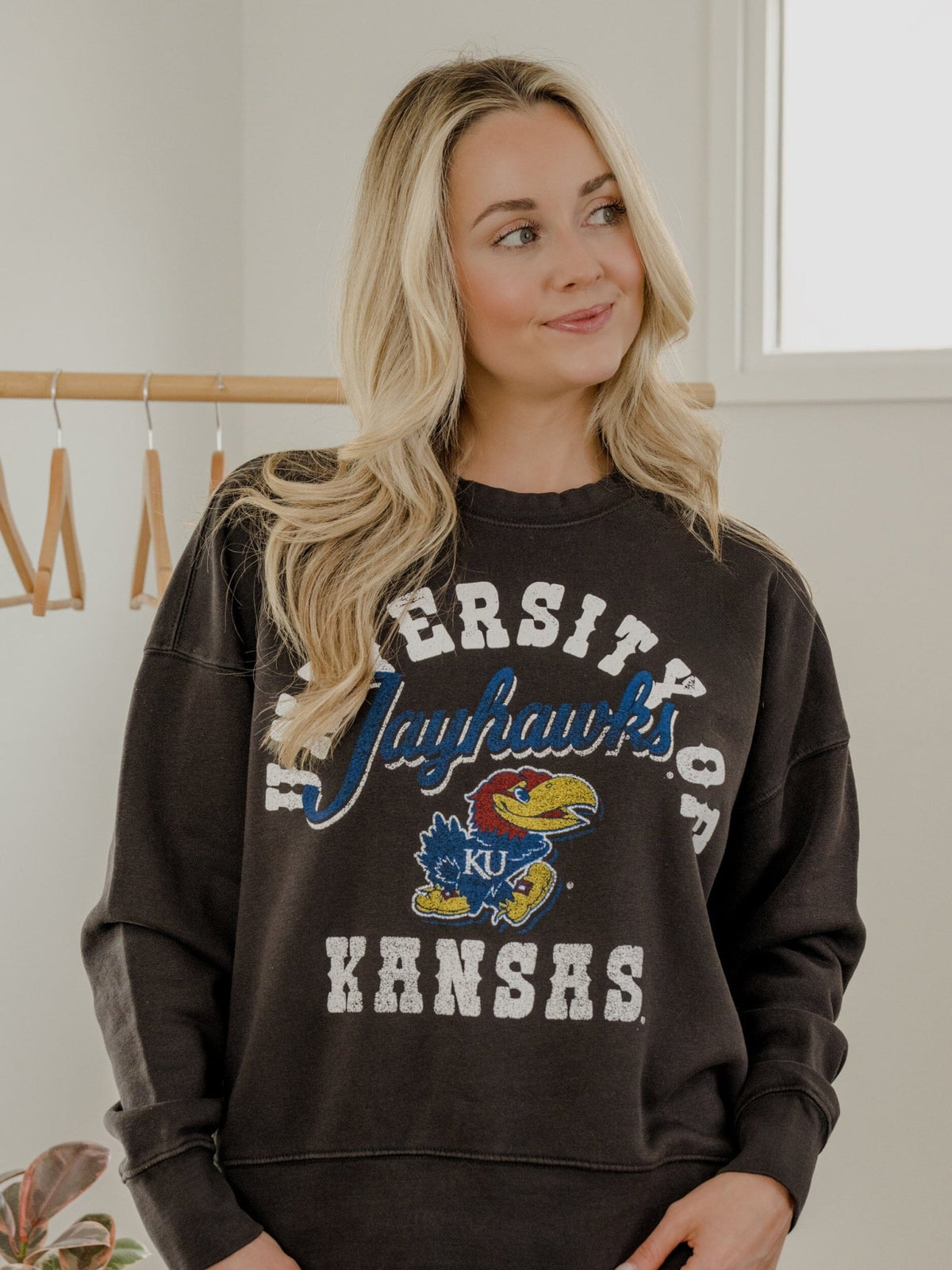 KU Jayhawks Draft Smoke Oversized Crew Hi-Dive Sweatshirt