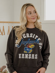 KU Jayhawks Draft Smoke Oversized Crew Hi-Dive Sweatshirt