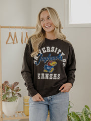 KU Jayhawks Draft Smoke Oversized Crew Hi-Dive Sweatshirt