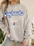 KU Jayhawks Letterman Gray Chrome Hi Dive Sweatshirt