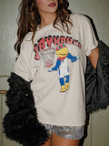 KU Jayhawks Mascot Dunk Off White Thrifted Tee