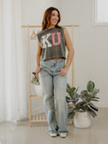 KU Jayhawks Quilted Puff Ink Smoke Tank