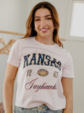 KU Jayhawks Wave Arch Pink Ellie Perfect Tee