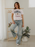 KU Jayhawks Wave Arch Pink Ellie Perfect Tee