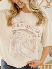 Las Sardinias Off White Thrifted Tee