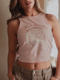 Las Sardinias Pink Micro Cropped Tank