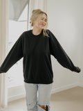 LivyLu Blank Thrifted Black Sweatshirt